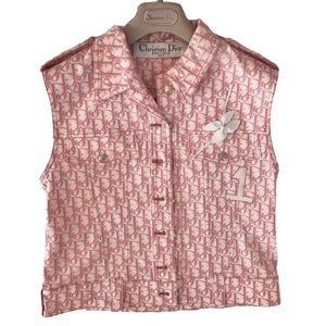 Authentic RARE Vintage Dior Pink Monogram Vest